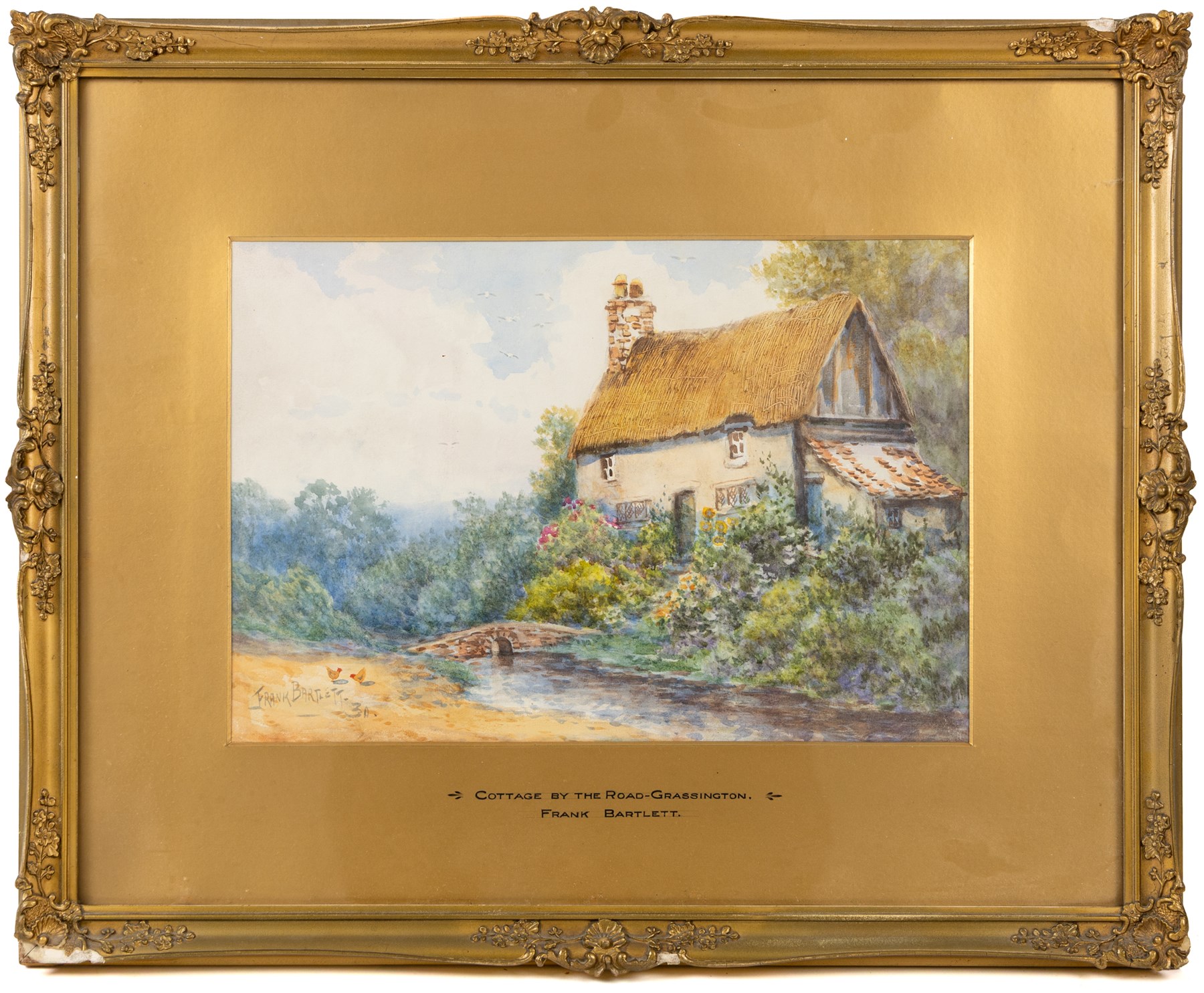 Frank Bartlett (British early 20th century): 'Cottage by the Road - Grassington' and 'Rural Cottage - Bolton Abbey', pair of watercolours signed and dated '30, titled on the mount 24cm x 35cm (2)
