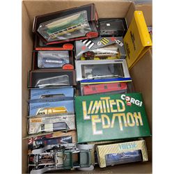 Over fifty modern die-cast models including EFE Buses; Maisto Motorcycles;  Fabbri James Bond; Matchbox MOY; Solido Age D'Or; Corgi; Vitesse etc; all boxed