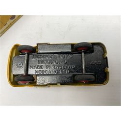 Dinky - Bedford 10cwt Van 'Kodak' No.480, boxed; and six unboxed and playworn models including Trojan Chivers Jellies van, loudspeaker van, Daimler Ambulance, N.C.B. Electric Van and two buses (7)