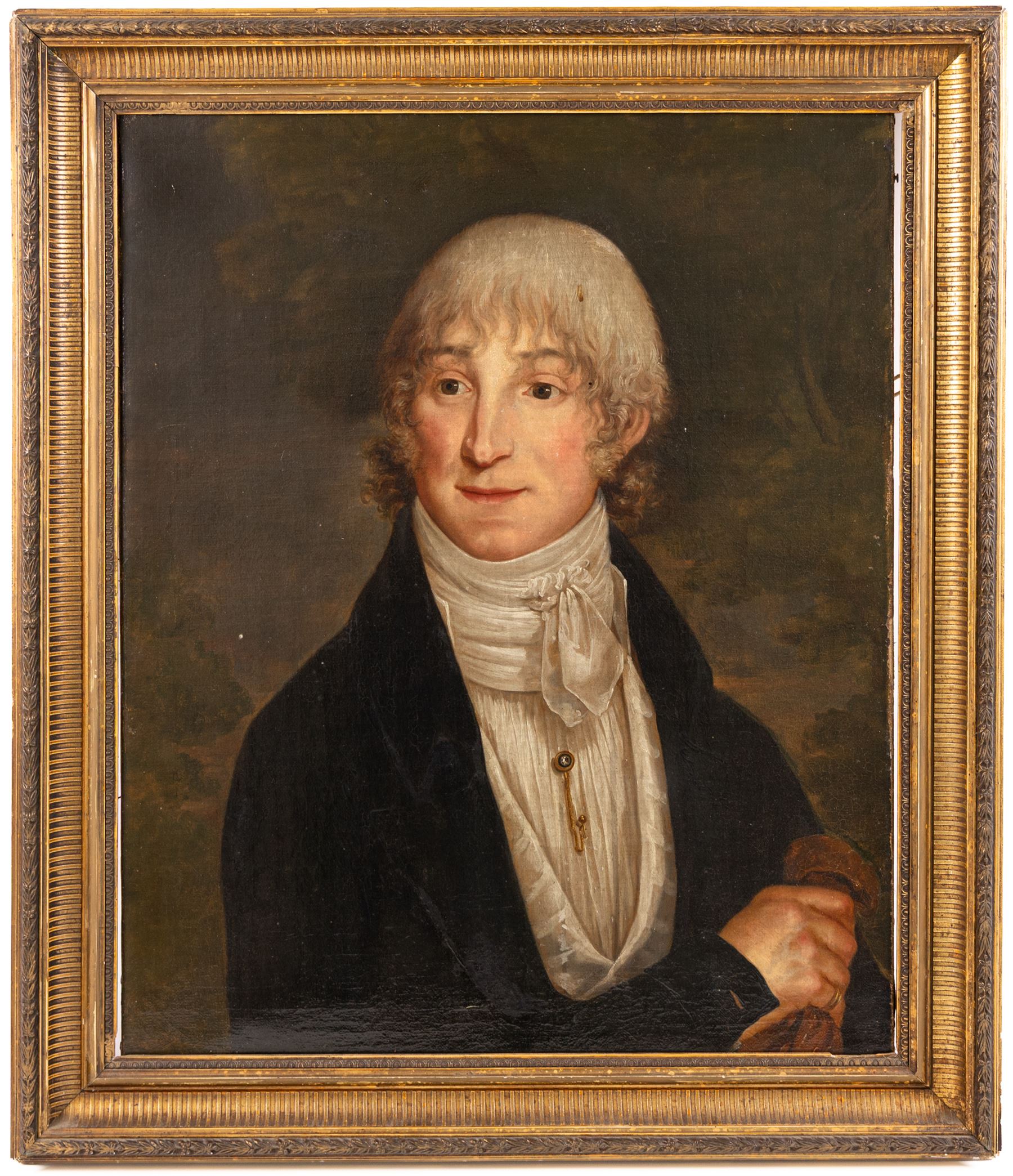 English School (Early 19th century): Portrait of a Regency Gentleman, oil on canvas unsigned 60cm x 49cm