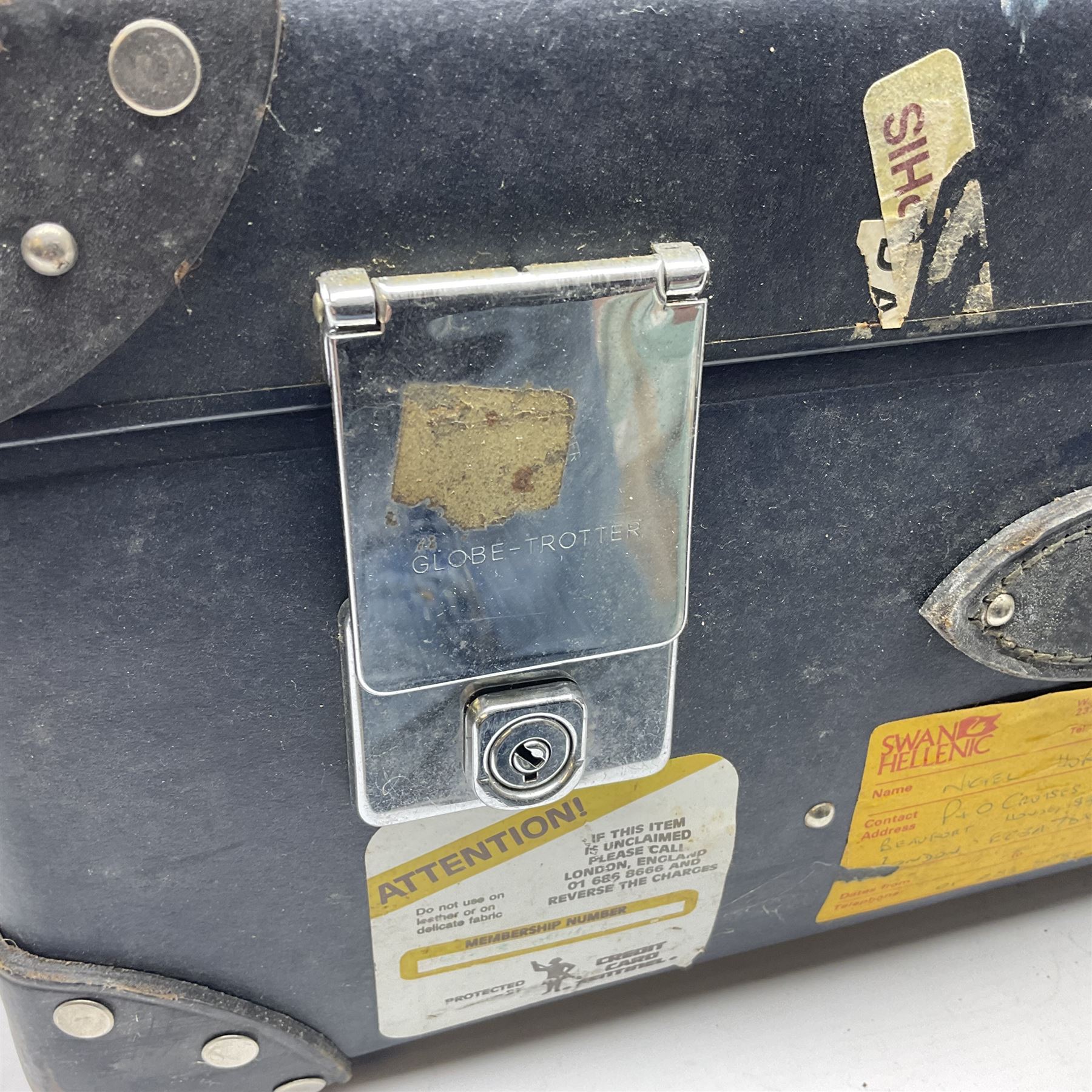 Vintage globetrotter suitcase, together with hard-shell brief case