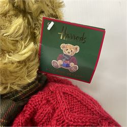 Six Harrods annual teddy bears, dating between 2005 and 2010, including 20th anniversary edition bear, tallest H39cm