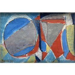 Gustav Bolin (Swedish 1920-1999): Abstract Composition, gouache signed and dated '74, 18cm x 26cm