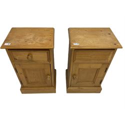 Pair of pine bedside cabinets 