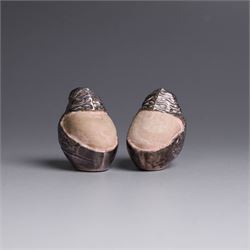 Two Edwardian novelty silver chick pin cushions, hallmarked Sampson Mordan & Co Ltd, Chester 1907