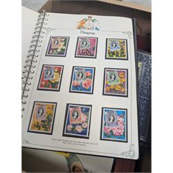 Collection of stamps, including 25th Anniversary Coronation albums, Royal Wedding First Day Covers album, Royal Mail Special Stamps 1986, 1987 and 1989, Locomotive Philatelica album, etc