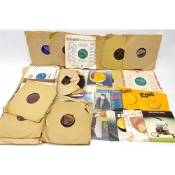  Group of mid 20th century and later 78 rpm records & singles to include pop, Jazz & rock & roll by artists such as Frank Sinatra, Abba, The Beverley Sisters, Johnnie Ray etc in one box (some broken)  