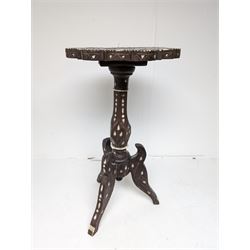 Anglo-Indian octagonal table, with mother of pearl inlay, H60cm