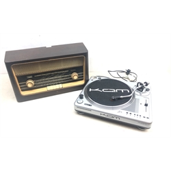  Kam Direct Drive Turntable model DDX1000 and a vintage Calypso radio (2)  