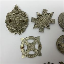Nine Scottish glengarry badges - 6th Fifeshire Volunteer Battalion Black Watch, Lowland Regiment, Highland Regiment, Black Watch, Argyll & Sutherland Highlanders, Kings Own Scottish Borderers, Cameron Highlanders, The Royal Scots and London Scottish (9)