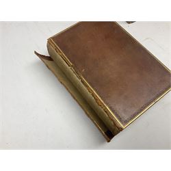 19th century and later leather bound books, to include Froissart, Sir John; Chronicles of England, France, Spain, Portugal, Scotland... two volumes London, 1812, Lyttleton, George: The History of England... two volumes London 1806, Clarke Adams; The Holy Bible, in six volumes, London 1836 and five other books 