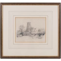 Henry Barlow Carter (British 1803-1867): 'Allerston Church' near Pickering, pencil sketch signed and titled 15cm x 18cm 