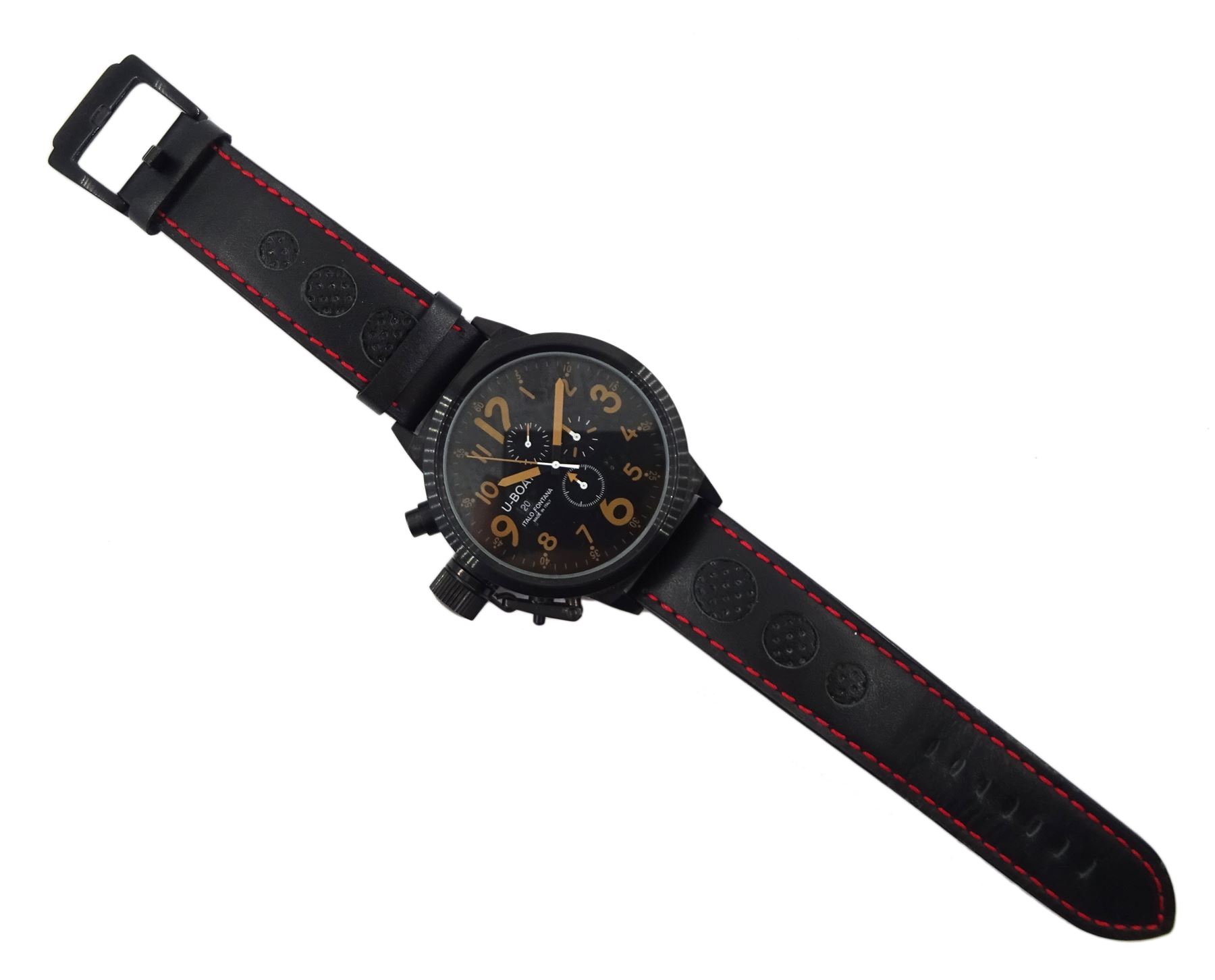 Replica U-Boat Italo Fontana gentleman's quartz wristwatch, on black leather strap