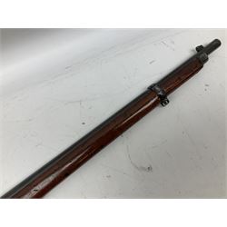 Westley Richards .310 Cadet Martini action rifle, the 63.5cm smooth bored barrel with one barrel band, walnut stock stamped 93/352 with hinged compartment to butt, serial no.3365, L103cm