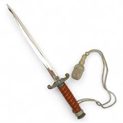 German Third Reich army dagger by Robert Klaas, Solingen with celluloid grip and bullion knot in scabbard