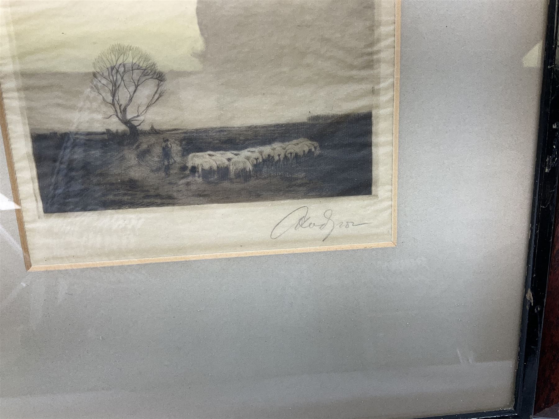 Victorian silhouette; after Josepha Reynolds 'A Bacchante', 19th century print; after John Hoppner pair 19th century colour prints, Frank Paton 'Not at Home', etching signed in pencil, together with etching, engraving and frame (9)