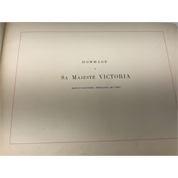 Balaschoff & Herbillon: L'Armee Allemande Sous L'Empereur Guillaume II. 1890 Paris. Forty-five laid-in chromolithograph plates together with numerous text illustrations. Oblong folio. Full moroccan leather and gilt binding with painted English Royal Crest to front cover and a.e.g.