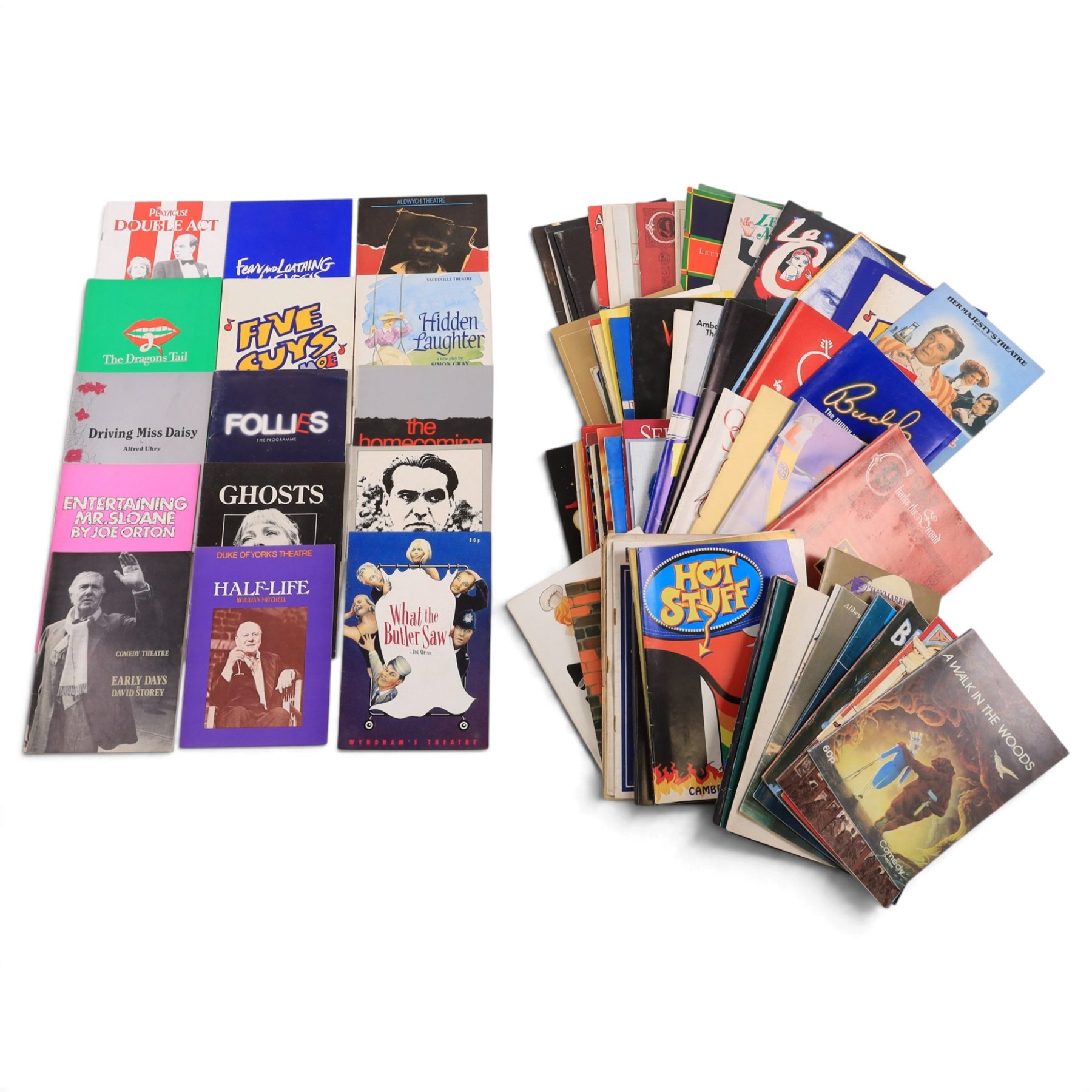 Collection of approximately 128 theatre programmes, dating from the early 20th century to present, from various plays and theatres, including Go To Jericho at The Oxford, Variety Comes Back to The London Palladium, etc,