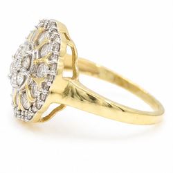18ct gold diamond flower head cluster ring, set with forty-seven round cut diamonds, Birmingham 2018, total diamond weight approx 1.00 carat