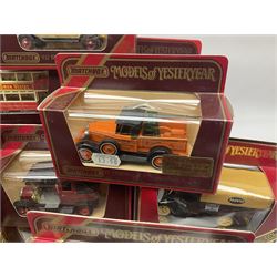 Matchbox - approximately sixty Models of Yesteryear to include special edition 1820 Passenger Coach and Horses, limited editions 1894 Aveling-Porter Steam Roller, 1829 Stephensons Rocket and 1905 Fowler Showman’s Engine; older models from the 1970s such as Y-1 1911 Model ‘T’ Ford, and a large quantity of modern models with reference materials in folder; mostly boxed 