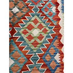 Chobi Kilim rug, overall geometric design
