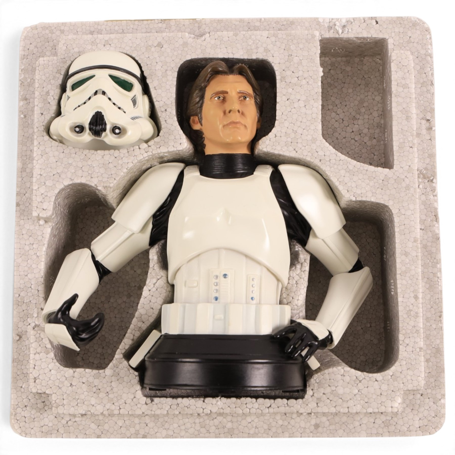 Four limited edition Gentle Giant Star Wars collectible mini busts, comprising 2013 Premier Guild Exclusive Mace Windu, Collector's Club Edition Han Solo in Stormtrooper Disguise, Revenge of the Sith Obi-Wan Kenobi and Return of the Jedi Emperor Palpatine, all boxed