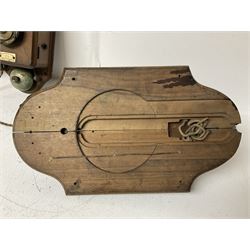 Two Hunningscone patent wall mounting telephones in walnut casing, together with Sterling Telephone & Electric Co. Ltd early wall-mounted telephone 'Primax' and one other 