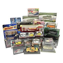 Thirty-eight modern die-cast models/sets  including Corgi and Lledo 1:76 scale Trackside vehicles; Unimax, Atlas and other tanks; TV & film related; advertising and promotional; QEII 80th Birthday etc; all but one boxed (38)