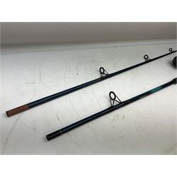 Shakespeare 'Composite Beachcaster 1332-300' 10ft two piece rod with Shakespeare alpha reel, Elastiglas two piece fly rod, Ryobi Masterline carbon fibre 'Pioneer PIF 85 Fly 8' 6