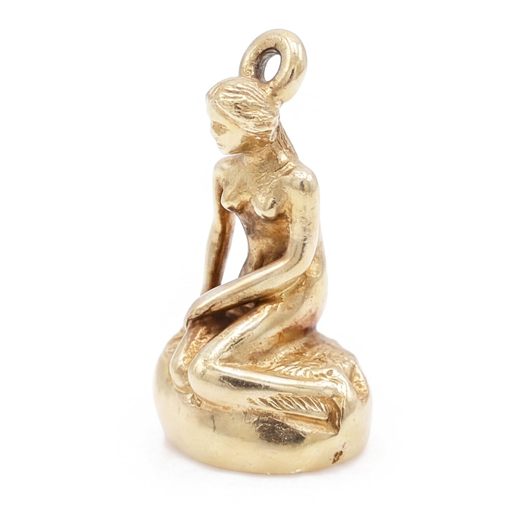 Danish 14ct gold 'Little Mermaid' charm / pendant by Bernhard Hertz, stamped 585