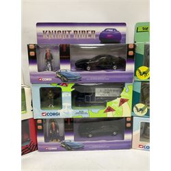 Corgi etc - seventeen TV/Film related die-cast models including Lock Stock & Two Smoking Barrels, The New Avengers, The Green Hornet, Fast & Furious, The Avengers, Starsky & Hutch, Knight Rider, Dads Army, Transformers, Power Rangers, Ghostbusters etc; all boxed (17)