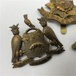 Three cap badges - Welsh Regt. 16th (Service) Battalion Cardiff City Pals, 15th Battalion West Yorkshire Leeds Pals and Cheshire Regt. (3)