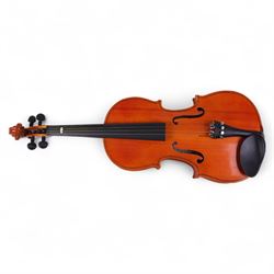 Chinese violin, in fitted case with bow, L