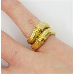 Cartier 18ct gold 'Bamboo' ring, Sheffield 1992, boxed