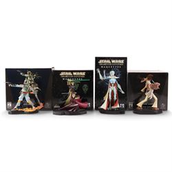 Four Gentle Giant Star Wars animated maquettes, comprising Clone Wars General Grievous, Bo...
