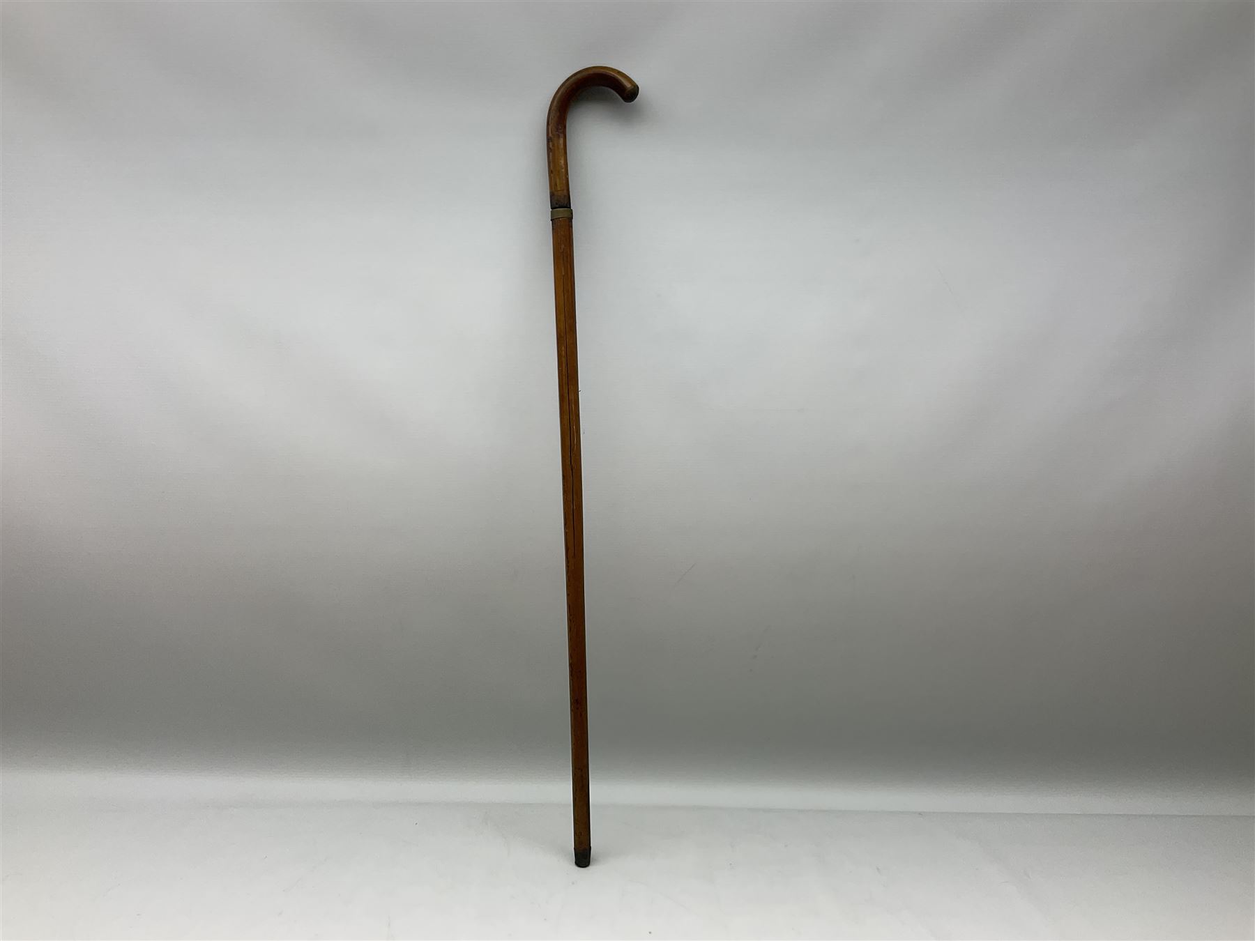 Late 19th/early 20th century sword stick/walking cane with 38cm fullered steel blade 85cm overall