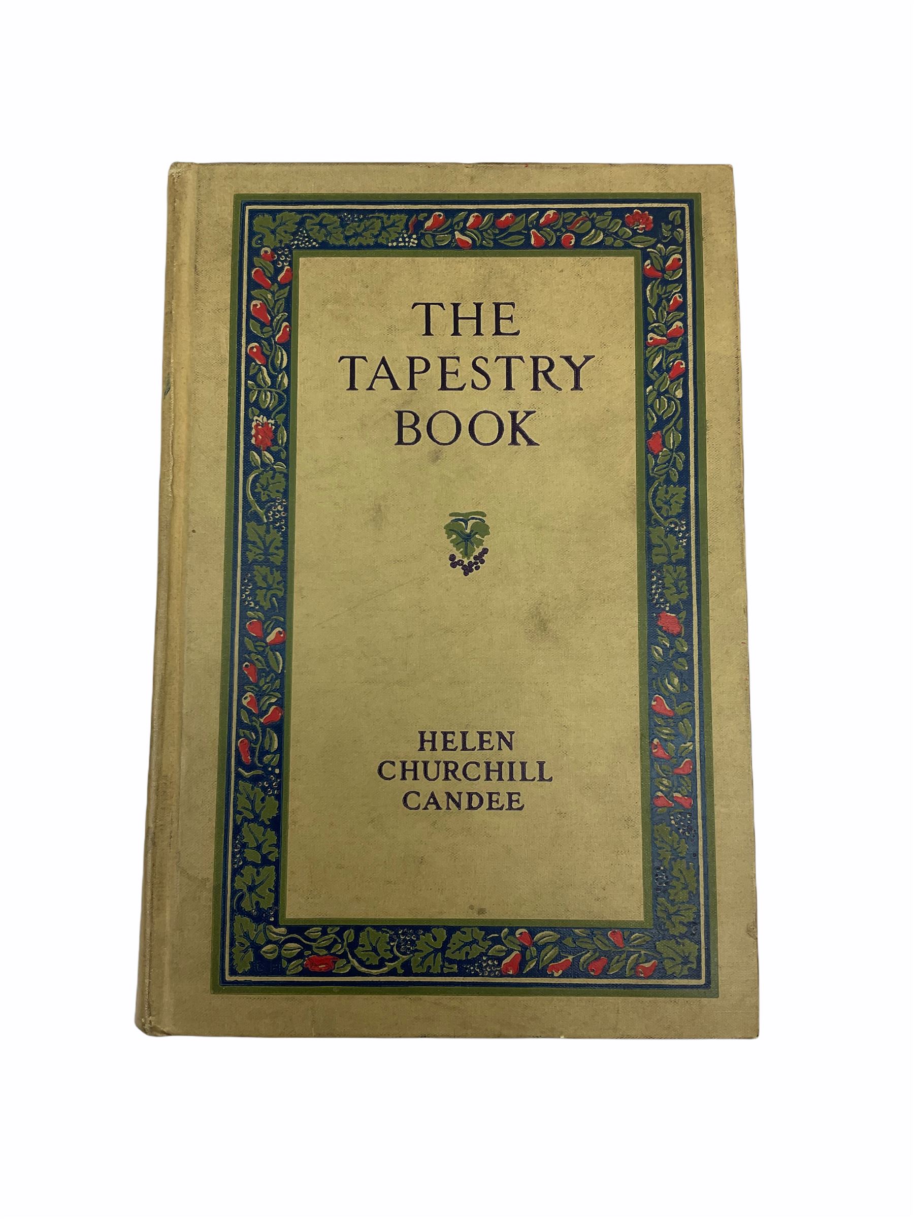 Collection  of 'the Flowers of Sheakspeare' bound in a book, approximately twenty nine studies in watercolour, each work detailing the act the flower is mentioned, together with the tapestry book by Candee. 