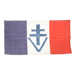 WWII French Forces of the Interior flag, circa 1944, H41cm, L80cm
