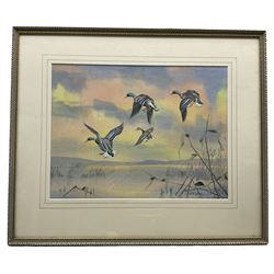 Martin Garvey (British 20th century): 'Return at Eventide', watercolour signed, labelled verso 29cm x 38cm