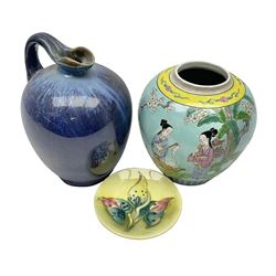 Moorcroft Arum Lilly pattern pin dish, together with Bourne Derby jug and another vase