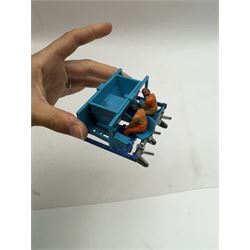 Collection of predominantly late 1970s/early 1980s Britains diecast vehicles and farming equipment, including Corn King, tractors, JCBs, horsebox, skip lorry, etc together with figures and accessories