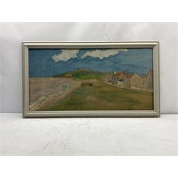 Enslin Hercules Du Plessis (South African 1894-1978): 'Llansteffan Castle' South Wales, watercolour and gouache unsigned, inscribed and titled verso 39cm x 79cm
Provenance: formally the property of Shell-Mex and BP Ltd, labelled verso
Notes: Enslin Du Plessis was born in Standerton, Transvaal. He became a journalist in the years before the first world war. Du Plessis settled in London in 1922. He began painting seriously in 1928, but never received formal training. He became a well known painter in London, and exhibited with the New Group on occasional visits to South Africa after 1938. Enslin Du Plessis was awarded the SA Academy medal of honour for painting in 1972.
