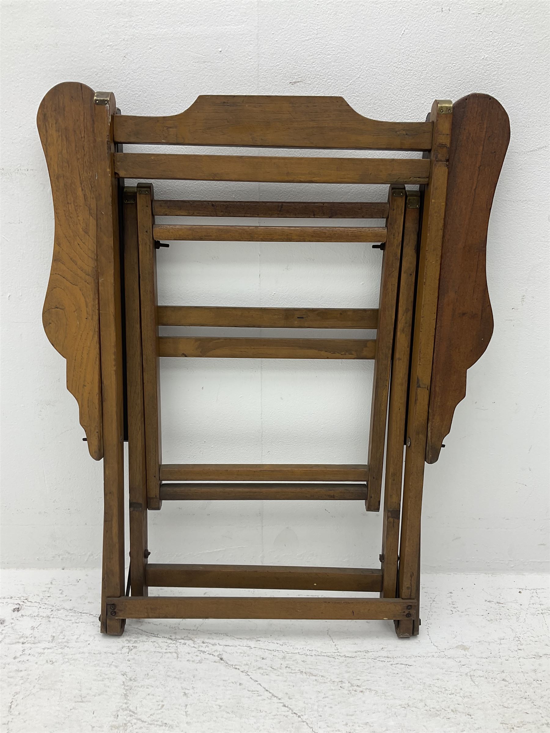 19th century folding brass mounted teak steamer chair 