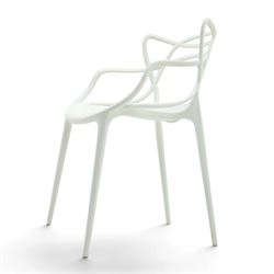 Philippe Starck (1949-) with Eugeni Quitllet (1972-) - Kartell ‘Masters’ armchair, white moulded plastic construction, intertwined curvilinear back with integral arms, dished seat raised on slender tapering legs