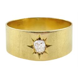 Early 20th century 18ct gold gypsy set, single stone old cut diamond ring, Birmingham 1918, diamond approx 0.20 carat