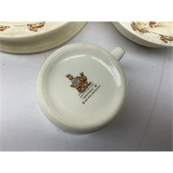 Royal Doulton Brambly Hedge plates comprising Crabapple Cottage, Spring and Summer, together with Royal Doulton Bunnykins nursery plate, bowl, cup etc