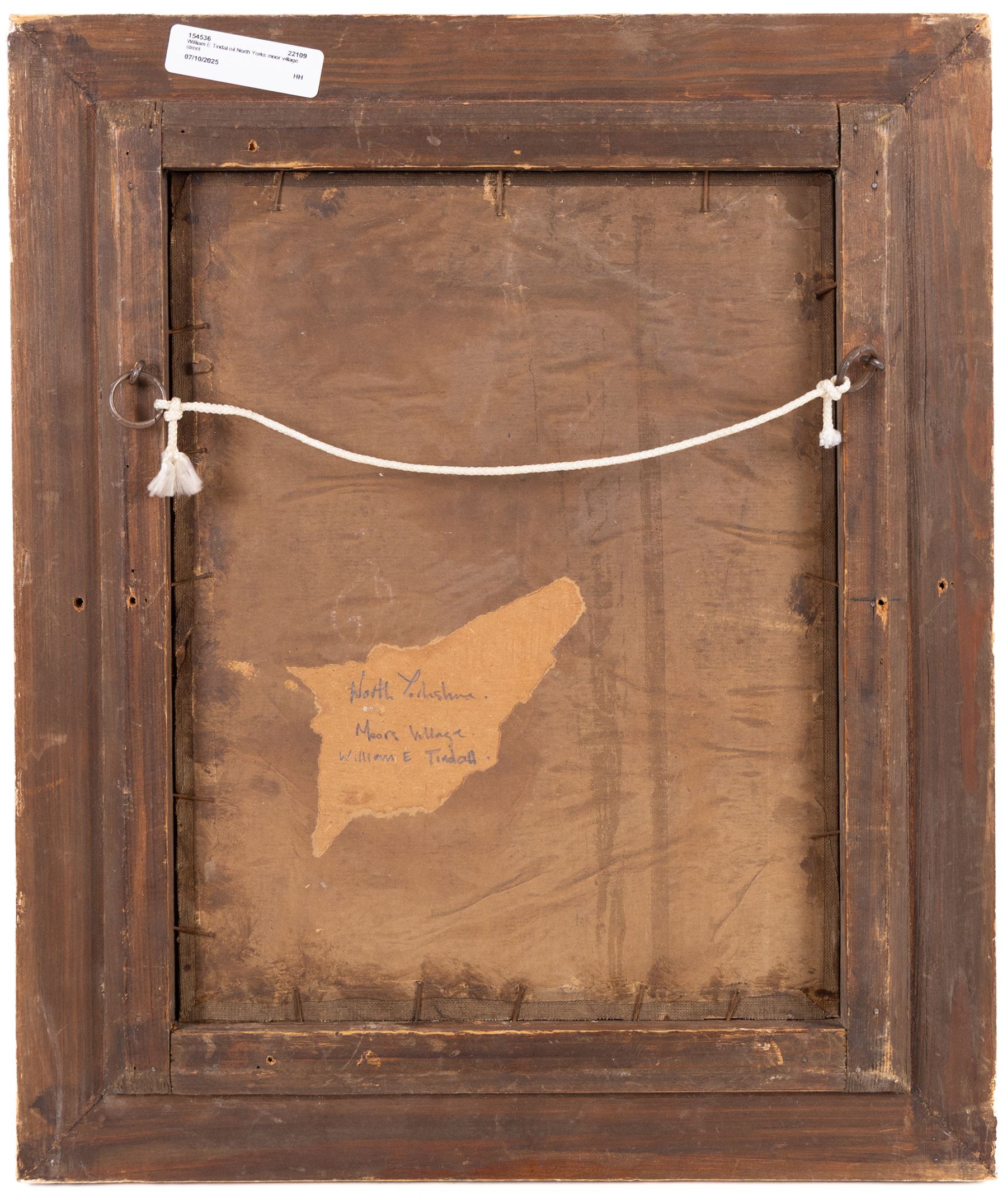 William Edwin Tindall (Scarborough 1863-1938): Street in the Moors, oil on canvas laid on board, inscribed verso 28.5cm x 22cm