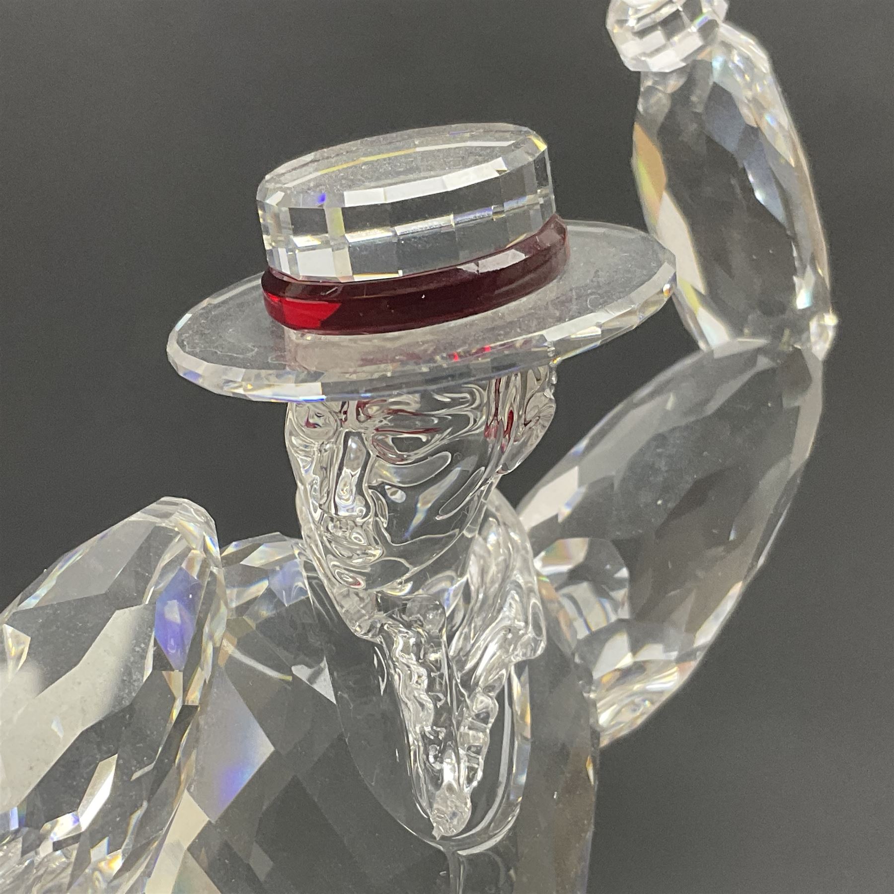 Three Swarovski figures, comprising flamenco dancer, female dancer with certificate and ballerina, tallest H21cm  