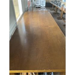 Large rectangular walnut finish dining table - LOT SUBJECT TO VAT ON THE HAMMER PRICE - To be collected by appointment from The Ambassador Hotel, 36-38 Esplanade, Scarborough YO11 2AY. ALL GOODS MUST BE REMOVED BY WEDNESDAY 15TH JUNE.