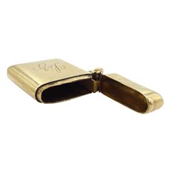 Edwardian 9ct gold vesta case, Chester 1906
